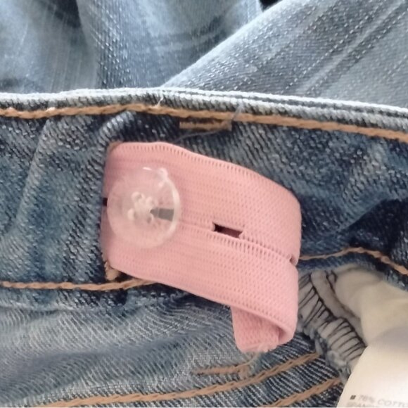 Old Navy Size 5 Skinny Jeans Girls Plaid Adjustable Waist Stretch Denim Blue - Picture 7 of 8